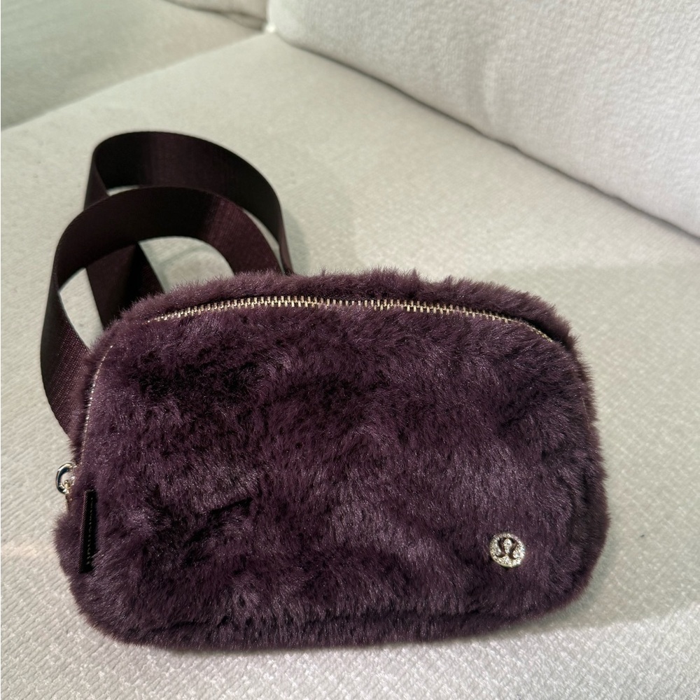 Lululemon Luxe Purple Faux Fur Crossbody Bag
